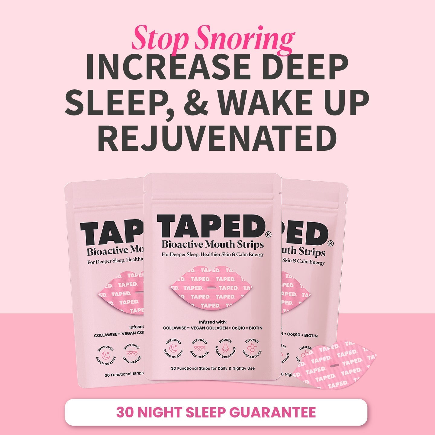 TAPED™ Infused Mouth Tape for Sleep, Skin & Energy